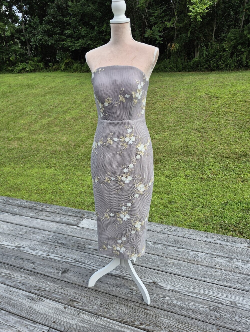 NWOT Bariano Australia Grey Midi Dress Size 6